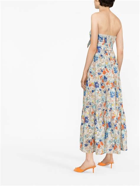 prada schultern kleider|Prada Schulterfreies Kleid Mit Blumen.